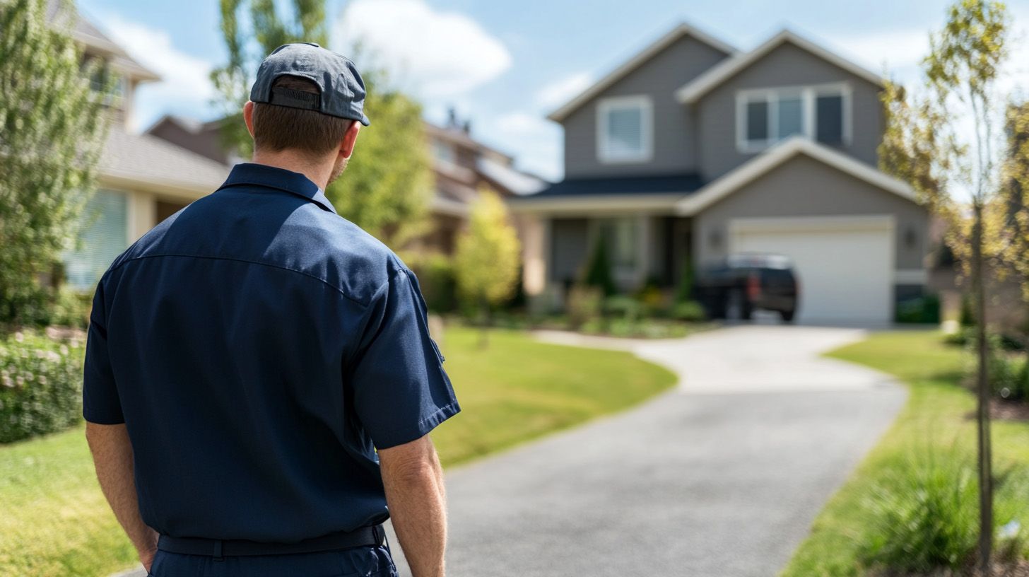 Inspector Arriving For Home Inspection Job